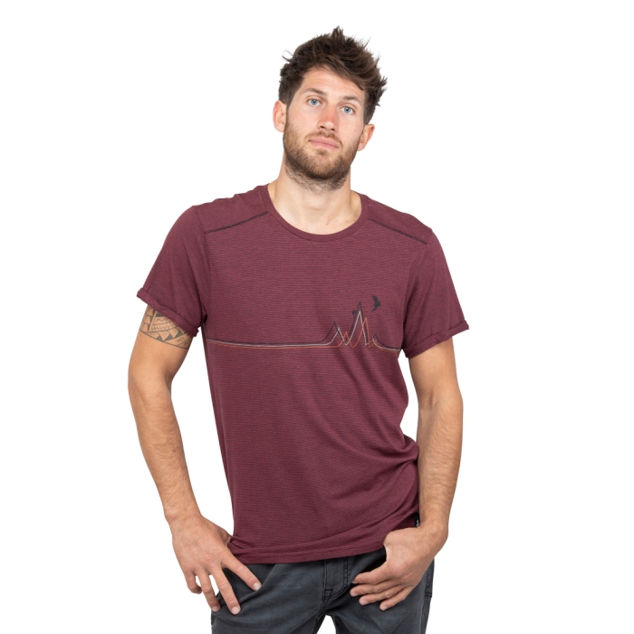 T-shirt męski Chillaz STREET MOUNTAIN LINE DARK RED